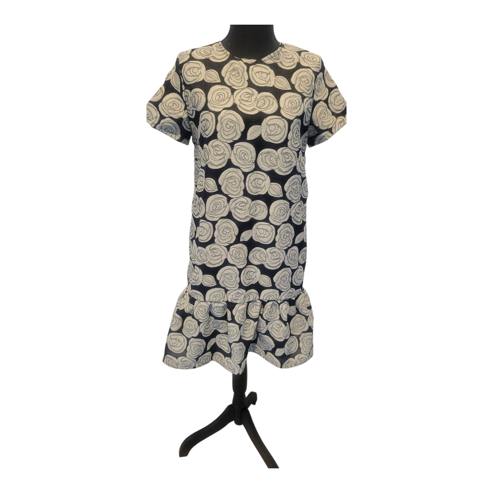 Floral Black and White Dress